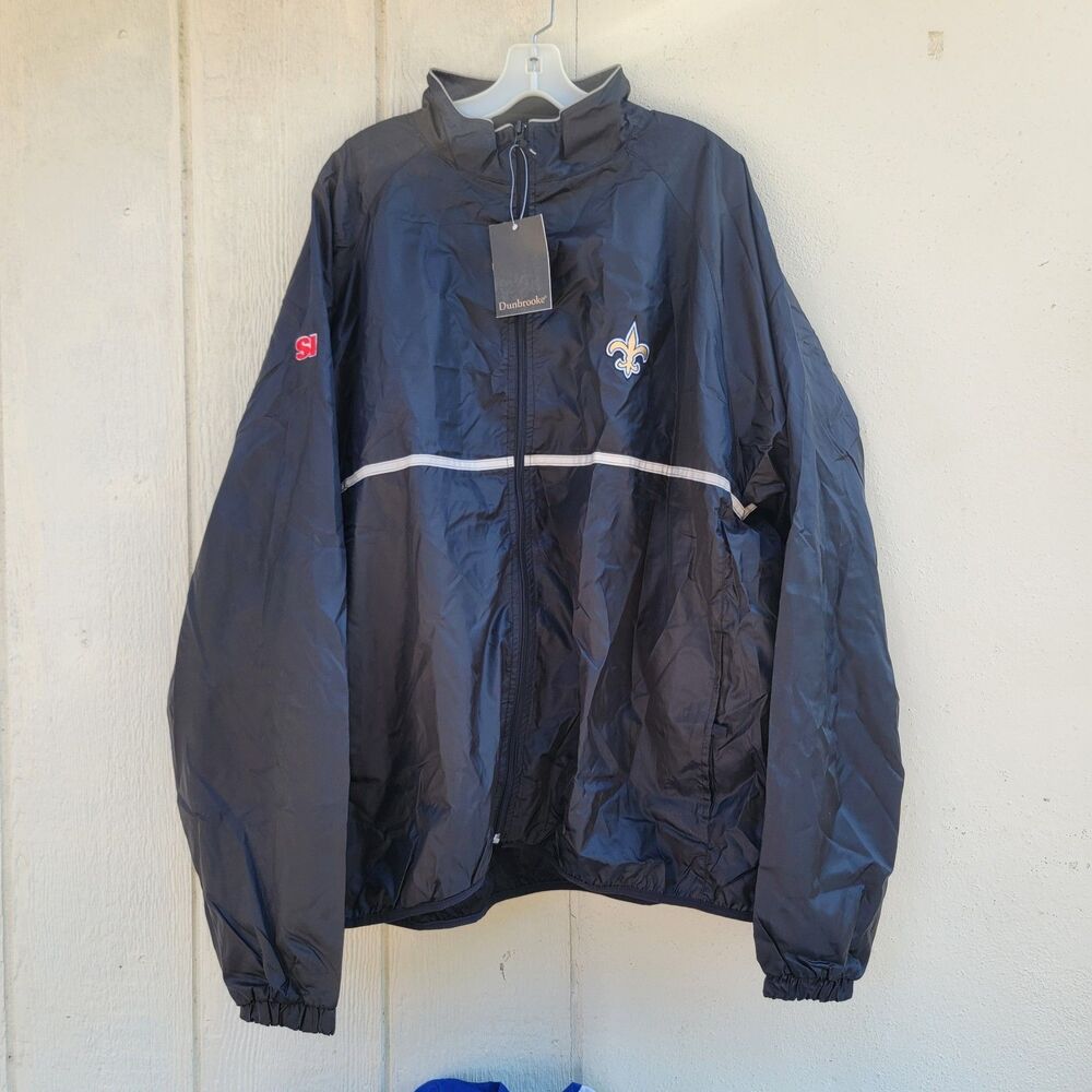 Dunbrooke New Orleans Saints  NFL full windbreaker track jacket  blk mens 2XL